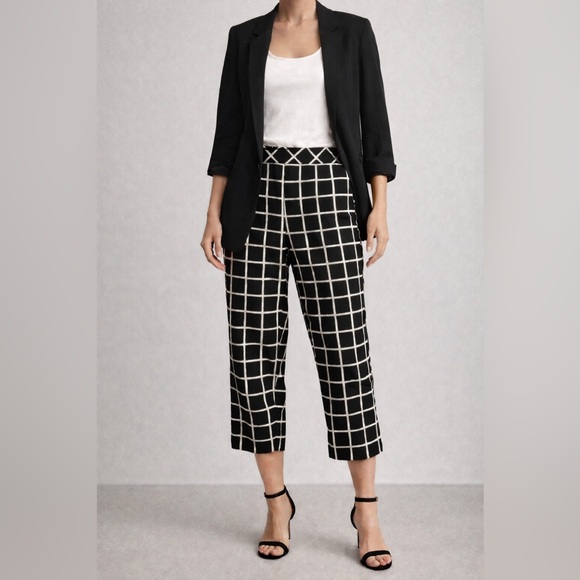 Donna Degnan Pants - Donna Degnan Checkered Cropped Pants size 6